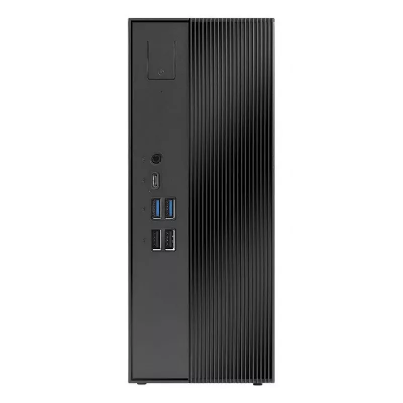 ASRock DeskSlim X600 Barebone mini kompiuteris, AMD AM5 lizdas, DDR5 SO-DIMM, PCIe Gen5 M.2, 2.5GbE, be RAM/atmintinės/OS, juodas