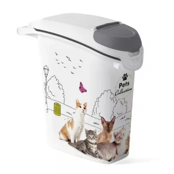 CURVER Petlife hermetiškas pašaro laikymo konteineris 23L šunims ir katėms, 10kg sauso pašaro, BPA-free plastikas, snap-lock dangtis, pilkas