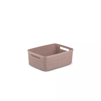 CURVER Jute pintinė S 5L 27x20x11cm rožinė - natūralaus džiuto daiktų laikymo pintinė
