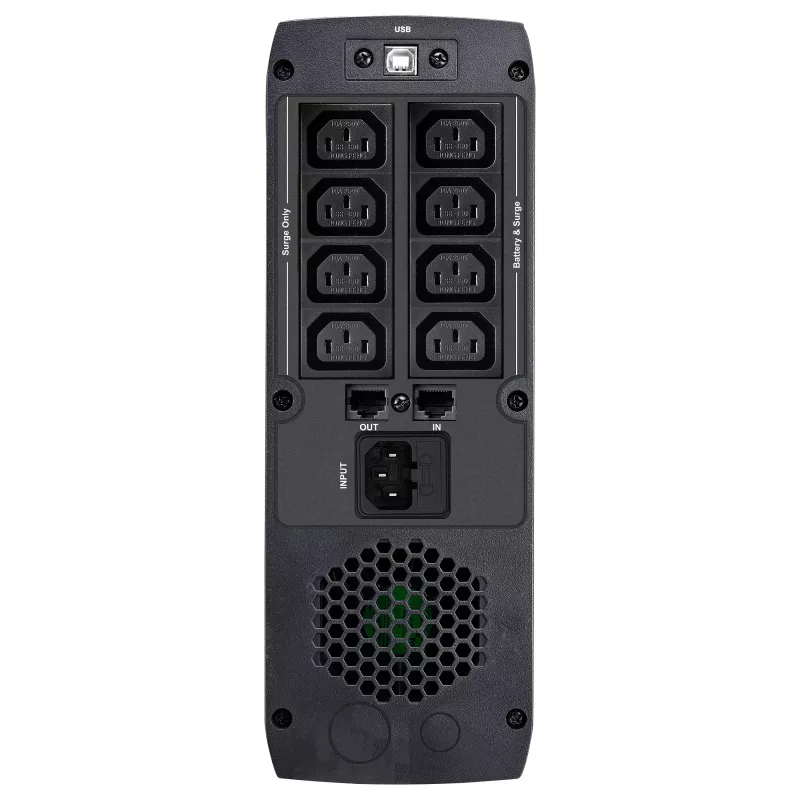 FSP ST 1500 bokštinės konstrukcijos linijinės-interaktyvios UPS 1500VA 900W su 8x IEC C13 lizdais, USB ir RS-232, RJ45 apsauga nuo viršįtampių