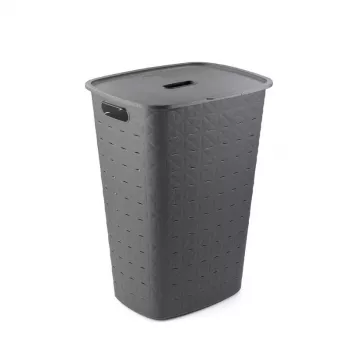 CURVER Softex skalbinių dėžė 56L, tamsiai pilka, 42 x 31,6 x 60 cm