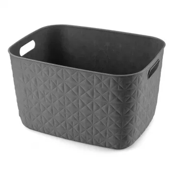 CURVER Softex L 19L daiktų dėžė, tamsiai pilka, 37,9 x 29,2 x 22,1 cm