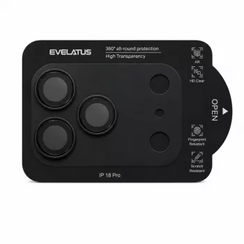 Evelatus Apple iPhone 18 Pro viso fotoaparato modulio apsauga Premium juoda