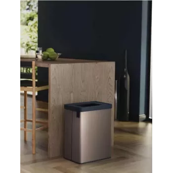 KETER Verto Recycle 54L stačiakampė metalizuoto efekto šiukšliadėžė, perlinė pilka