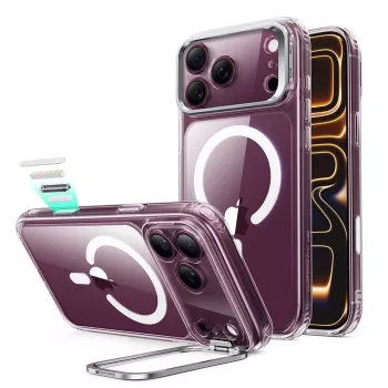 ESR Classic Hybrid Kickstand MagSafe dėklas iPhone 17 Pro / 18 Pro, permatomas