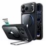 ESR Classic Hybrid Kickstand MagSafe dėklas iPhone 17 Pro Max / 18 Pro Max, permatomas/juodas