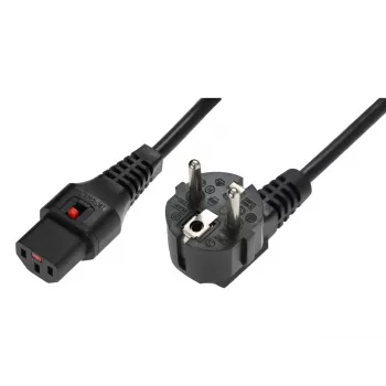 IEC LOCK kampuotas Schuko į tiesų IEC C13 fiksavimo maitinimo kabelis 1,5 m juodas 10A 250V