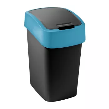 CURVER Flip Bin 9L šiukšlių dėžė juoda su mėlynu dangčiu