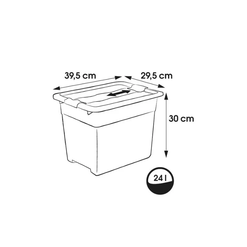 keeeper Crystalbox Cornelia sandėliavimo dėžė su dangčiu, 24 L, permatoma, 39,5 x 29,5 x 30 cm
