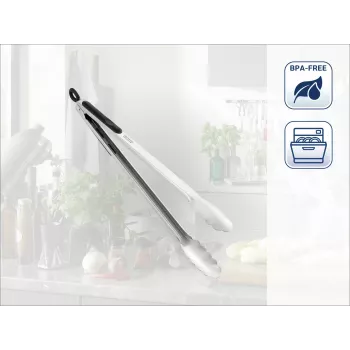 LEIFHEIT Virtuvės ir grilio žnyplės 41 cm, nerūdijančio plieno su fiksavimo mechanizmu