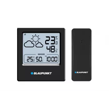 Blaupunkt WS10BK orų stotelė su lauko jutikliu, spalvotas LCD, prognozė, drėgmė, žadintuvas, juoda