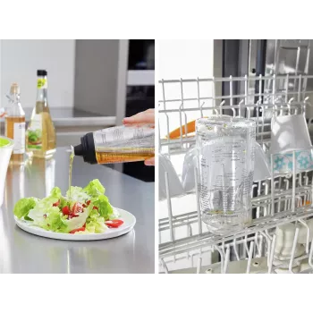 LEIFHEIT salotų padažų purtytuvas 300 ml, permatomas/žalias