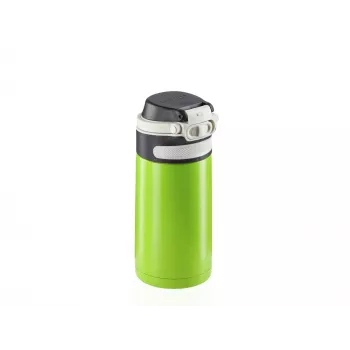 LEIFHEIT Thermo Mug Flip 350ml žalia - Dviejų sienelių vakuuminė izoliuota kelioninė puodelis, nepralaidus, 360° gėrimas