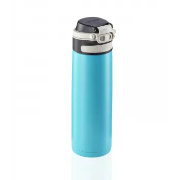 LEIFHEIT Thermos Flip 600ml šviesiai mėlyna vakuuminė termostatinė nerūdijančio plieno gertuvė