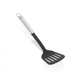 LEIFHEIT Sterling nailoninė mentelė su nerūdijančio plieno rankena, 33 cm, juoda/sidabrinė