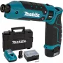 Makita TD023DSE 7.2V Li-ion akumuliatorinis kampinis smūginis suktuvas su 2 baterijomis, įkrovikliu ir dėklu