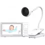 Chillax DM685 Wi-Fi/FHSS vaizdo kūdikio stebėjimo sistema su 5 inch tėvų bloku, 1080p kamera, pasukama-pakreipiama, naktinio matymo funkcija, dvipusis ryšys, temperatūros jutiklis, lopšinės, balta