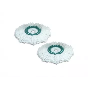 LEIFHEIT Clean Twist Disc Mop komplektas su 2 mikropluošto šluostėmis, baltas