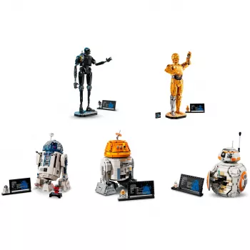 LEGO Star Wars droidų rinkinys (BB-8, R2-D2, BB-9E) – programuojami robotai su programėle