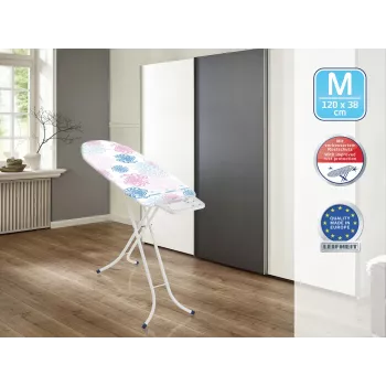 LEIFHEIT Classic M Basic lyginimo lenta 120x38cm su 8 aukščio padėtimis ir medvilniniu užvalkalu