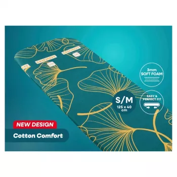LEIFHEIT Cotton Comfort lyginimo lentos užvalkalas S/M 125x40 cm, mėlynos/baltos spalvos dryžuotas