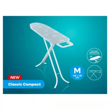 LEIFHEIT Classic M Compact lyginimo lenta 120x38cm su medvilniniu užvalkalu ir fiksuotu lygintuvo laikikliu