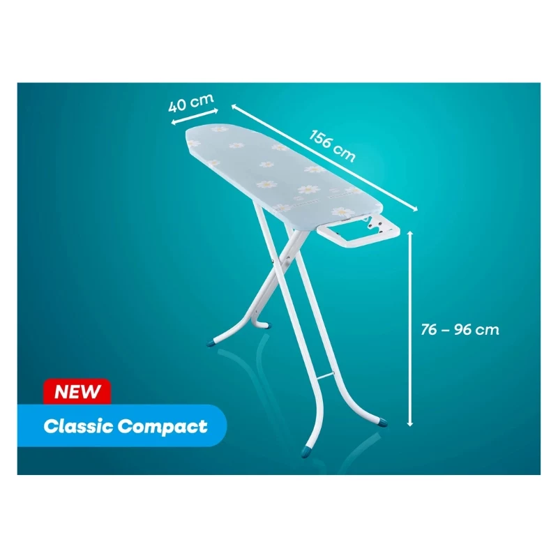 LEIFHEIT Classic M Compact lyginimo lenta 120x38cm su medvilniniu užvalkalu ir fiksuotu lygintuvo laikikliu