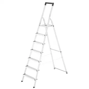 Hailo L40 StandardLine 4 pakopų aliuminio laiptinės su apsauginiu turėklu, 150 kg, EN 131