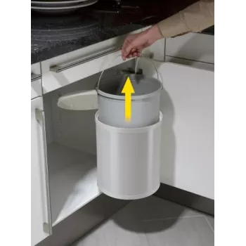 HAILO Compact-Box M 15L įleidžiama šiukšlių dėžė, balta