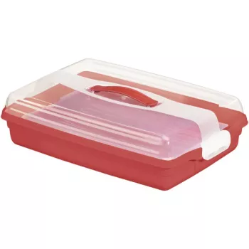CURVER Stačiakampė pyrago transportavimo dėžė 45x29,5x11,1 cm, raudona