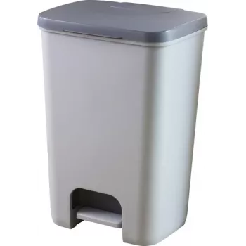 CURVER Pedal Bucket Essentials 40L šiukšlių dėžė su pedalais, pilka/tamsiai pilka