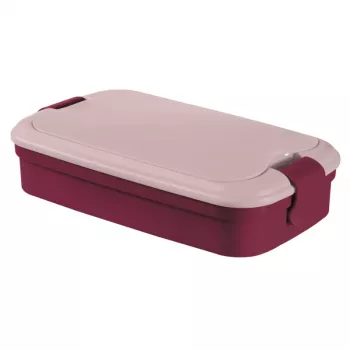 CURVER Lunch&Go stačiakampė maisto dėžutė su stalo įrankiais 1,4L violetinė