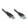 Good Connections USB 3.0 prailginimo kabelis, Type-A male į Type-A female, juodas, 3 m 2711-S03