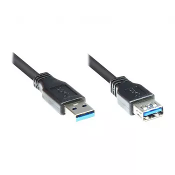 Good Connections USB 3.0 prailginimo kabelis, Type-A male į Type-A female, juodas, 3 m 2711-S03