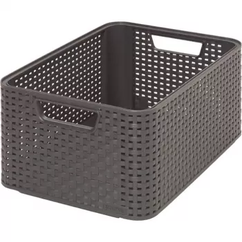 CURVER Style M dėžė 38,6x28,7x17 cm, tamsiai pilka, ratano efektas, 18L