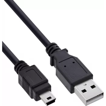 InLine USB 2.0 Mini kabelis, USB-A į Mini-B, juodas, 1,5m