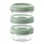 Curver Smart Eco To Go apvalūs padažų indeliai, 3 dalių rinkinys, 0,08 L kiekvienas, švelniai žalios spalvos