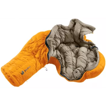 DEUTER Astro Pro 600 -12°C/10°F Magma-Titanium miegmaišis su kairiuoju užtrauktuku, pūkinis