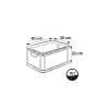 KEEEPER Robert 20L Euro konteineris, 400 x 300 x 220 mm, grafito spalvos, maksimali apkrova 30 kg, sukraunamas, tinkamas maistui