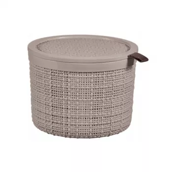 CURVER Pintinė su dangteliu Jute apvali 2L Ø17x13cm smėlio spalvos