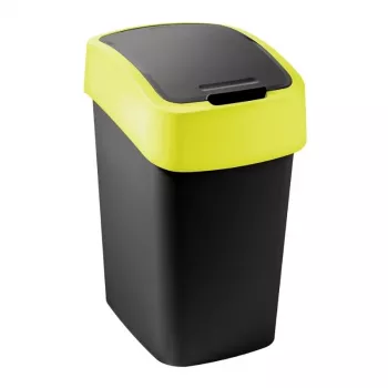 Curver Flip Bin 9L juodas ir geltonas šiukšlių krepšys