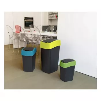 Curver Flip Bin 9L juodas ir geltonas šiukšlių krepšys