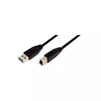 LogiLink USB 3.0 kabelis, USB-A male į USB-B male, juodas, 2 m, 5 Gbps, dvigubai ekranuotas