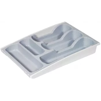 CURVER stalo įrankių dėklas 30x42x6,4 cm pilkas – 6 skyriai, tinka plauti indaplovėje, BPA neturintis polipropilenas