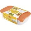 Curver Fresh & Go maisto laikymo indų rinkinys, 3 stačiakampiai indai, 2L + 1L + 0,5L, permatomi su spalvotais sandariais dangčiais