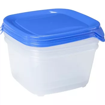 Curver Fresh & Go kvadratinių maisto talpyklų rinkinys, 3 vnt., 1,2L, mėlynos spalvos