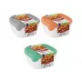 Curver Fresh & Go maisto laikymo indų rinkinys, 3 vnt., 0,8 L, stačiakampiai, hermetiški dangteliai, skirtingų spalvų, be BPA