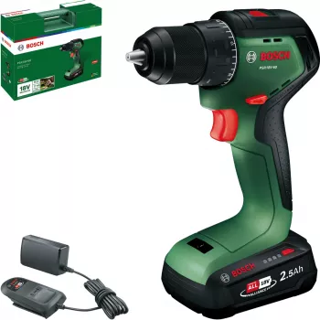 Bosch PSR 18V-60 akumuliatorinis gręžtuvas-suktuvas su 2,5 Ah akumuliatoriumi ir įkrovikliu
