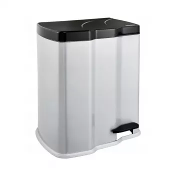 KEEEPER Gunnar pedalų šiukšliadėžė rūšiavimui 7+15L, 39,5x29x43,5cm, šviesiai sidabrinė