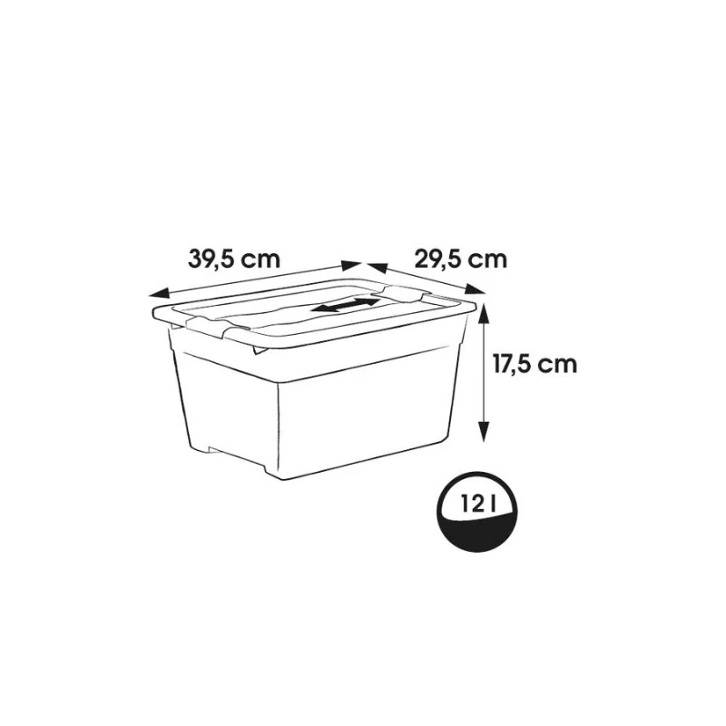 keeeper Crystalbox Cornelia dėžė su dangteliu, 12 L, permatoma, 39,5 x 29,5 x 17,5 cm